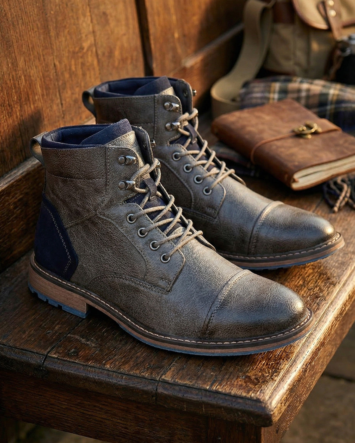 Tiberio Structured Leather Boot